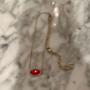 kendra scott elisa gold pendant necklace in red illusion
